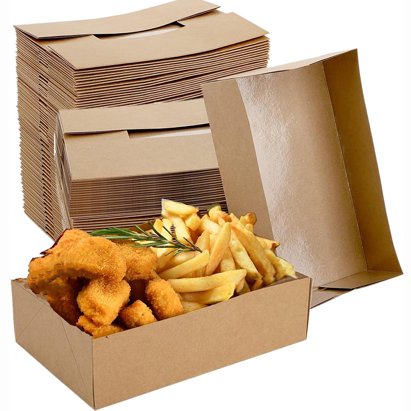 Fast Food With Snacks - 20/50개 크라프트 종이 음식 트레이, 4