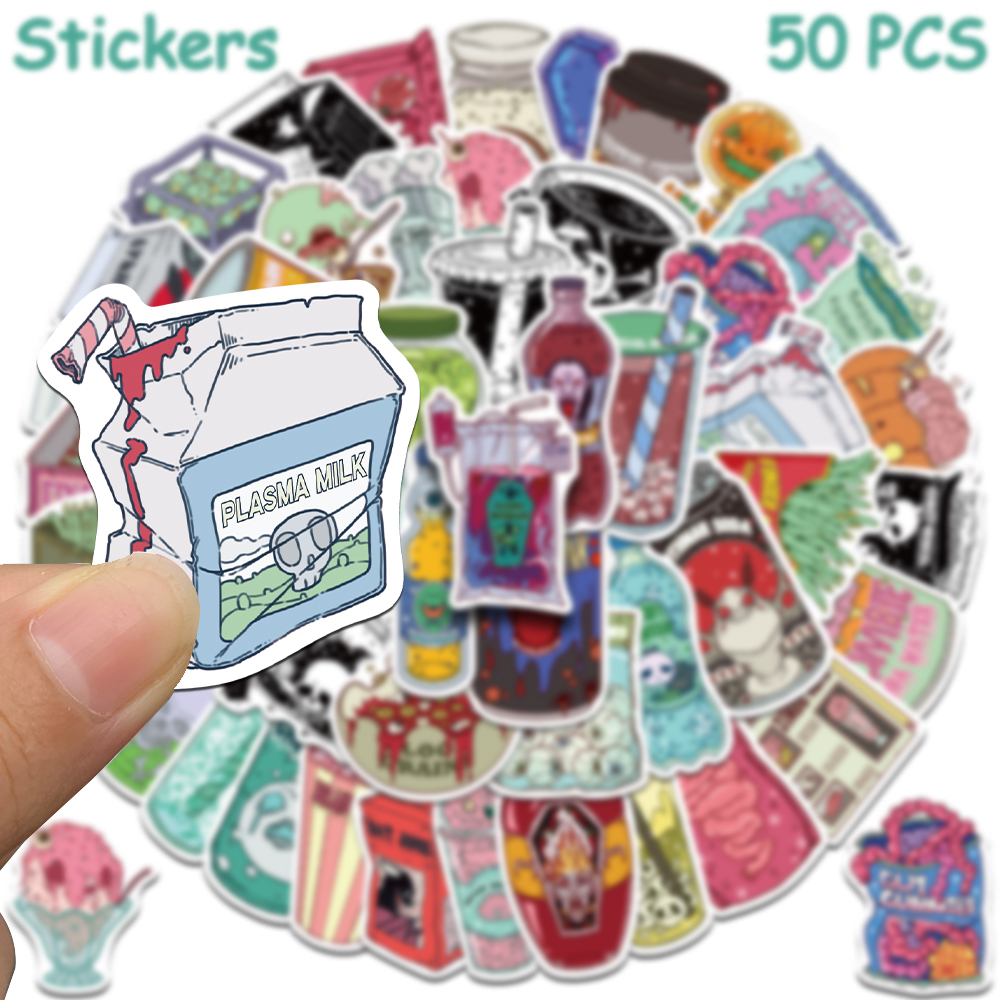 50개의 무서운 좀비 음식 스티커 데칼, 휴대폰, 노트 - Zombie Snacks 리뷰 및 가격