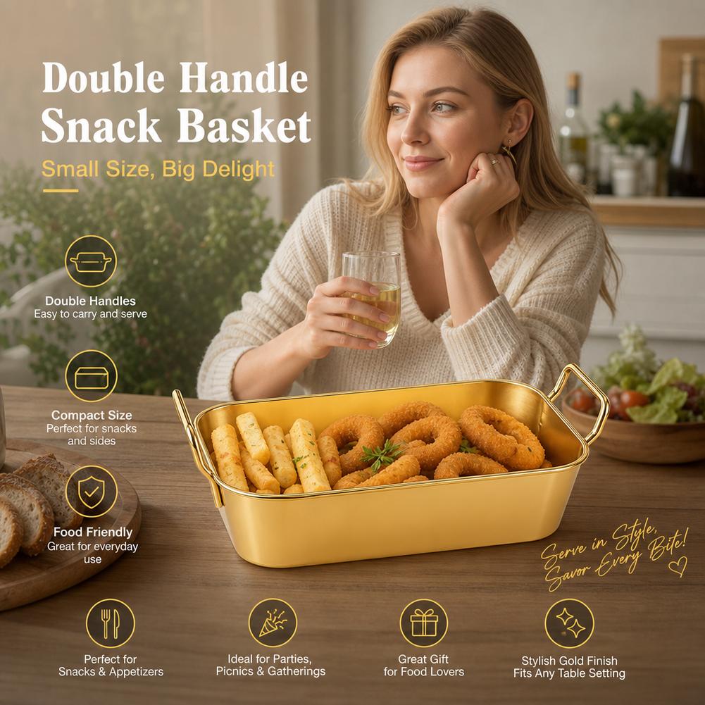 손잡이가 있는 서빙 트레이 한국산 스테인리스 스틸 접시 - Food Snacks Basket 리뷰 및 가격